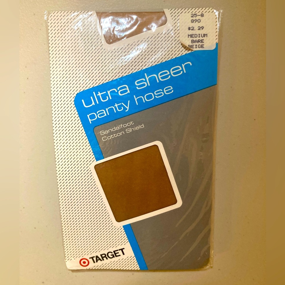 Brand New Vintage Target Bare Beige Medium Ultra Sheer Pantyhose Size B
